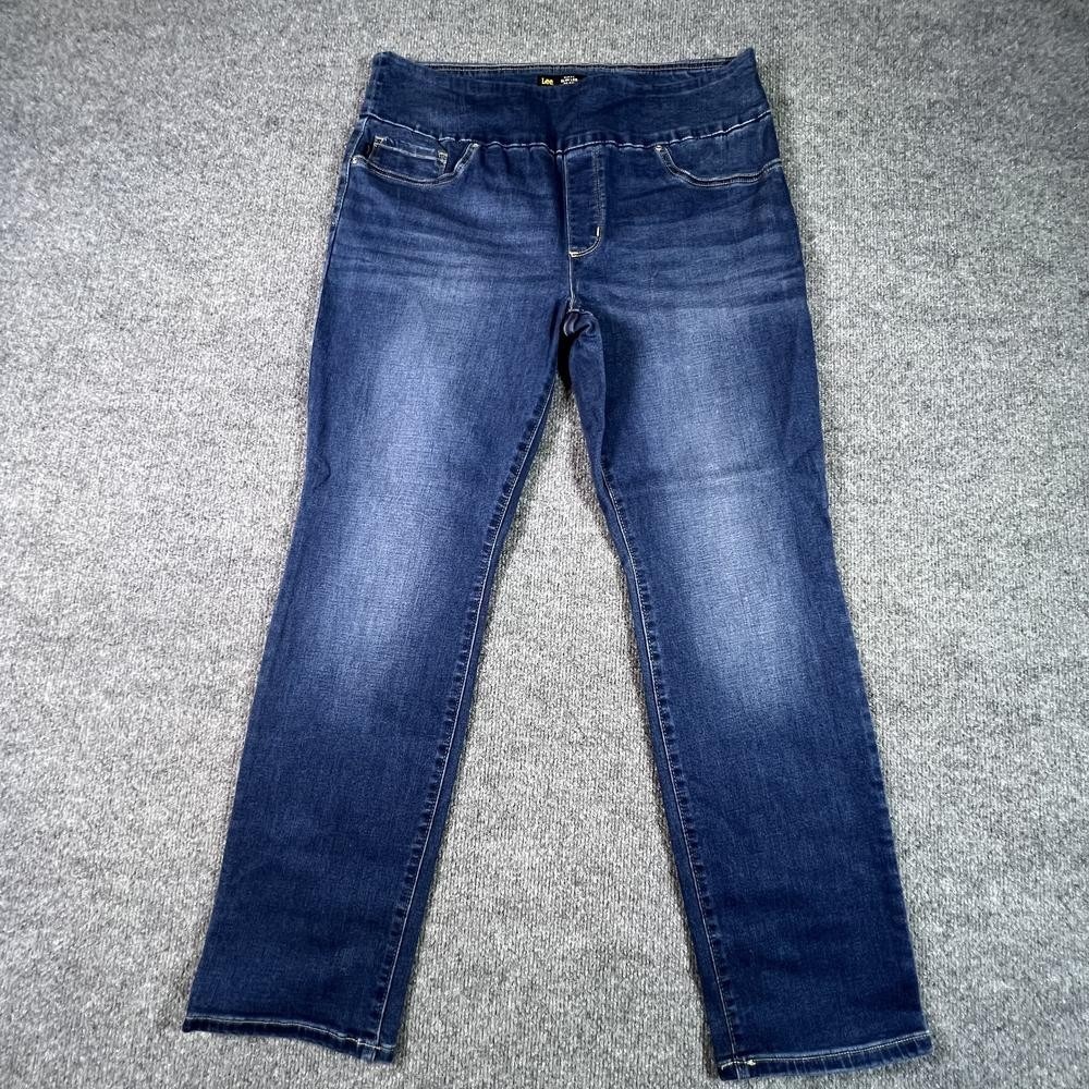 Lee Sculpting Jegging Jeans Women's 14 Blue Denim Straight-Leg Slim-Fit Stretch